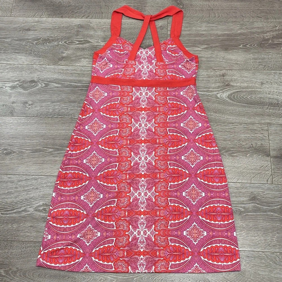 Dakini Pink and Coral Print Strappy Sundress M - Picture 11 of 15